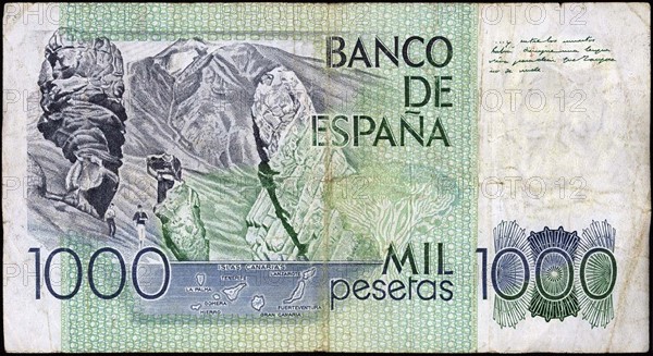 1,000 Pesetas banknote