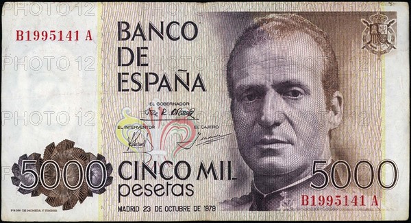 5,000 Pesetas banknote