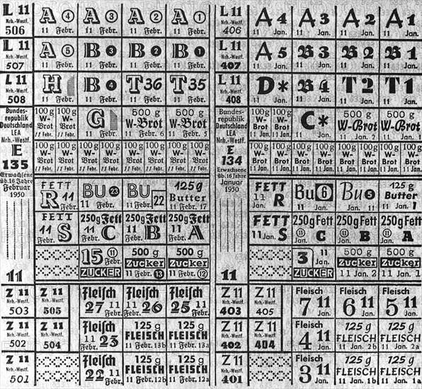 Reconstruction/ Carte de ravitaillement, 1950