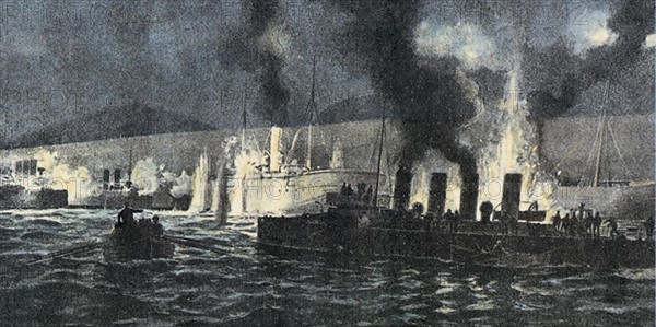 Russia, Port Arthur ; Japanese raid triggers the war in East Asia