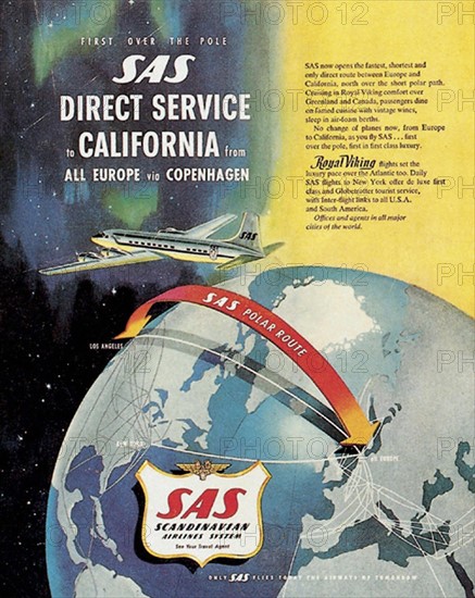 Advertising poster for the airline company SAS