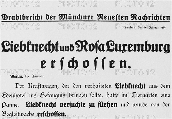 Assassinat de Karl Liebknecht et Rosa Luxemburg