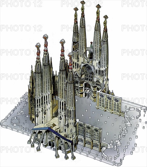 Antonio Gaudi y Cornet ; Cathedral Sagrada Familia, Barcelona