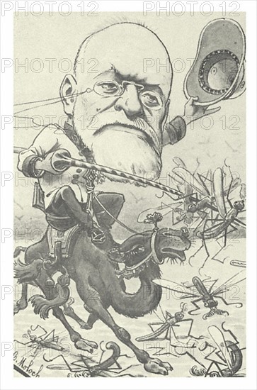 Cartoon about Charles Louis Alphonse Laveran