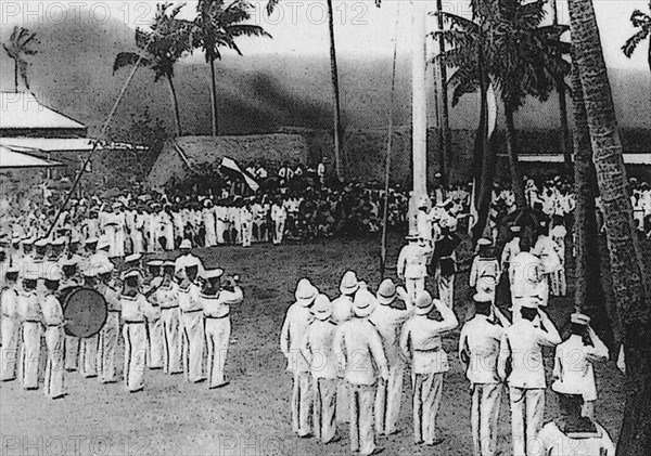 Le drapeau allemand est hissé sur les îles Samoa
(1er mars 1900)