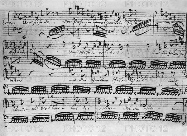 Score composed by Johann Sebastian Bach