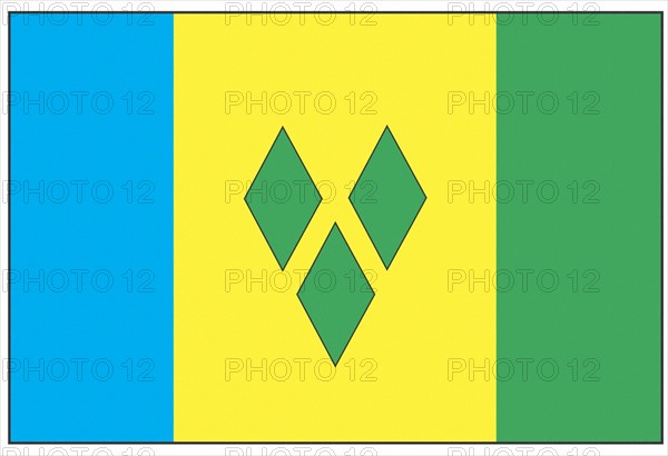 Flag of St. Vincent and the Grenadine islands