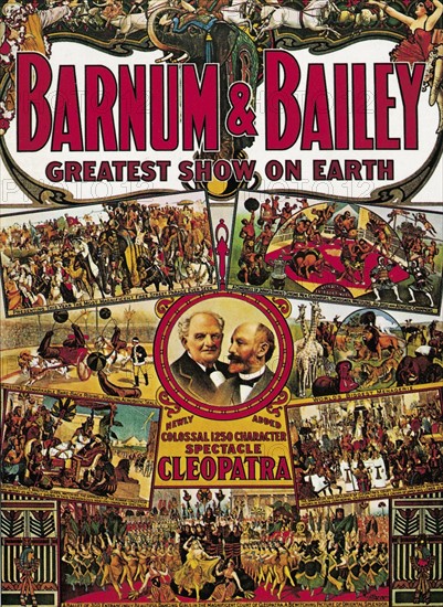 Affiche du cirque Barnum & Bailey, aux USA (1912)