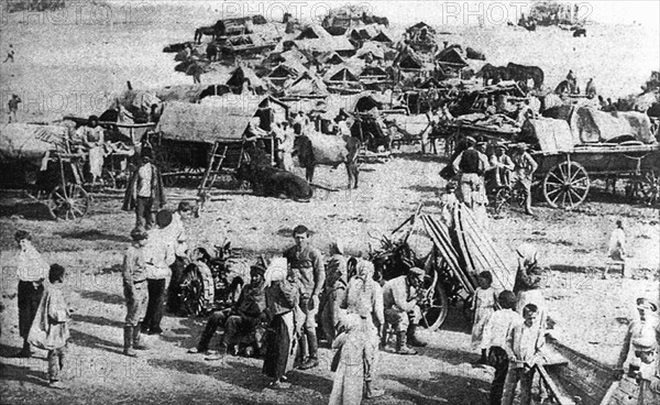 Russian camp for refugees on the Volga