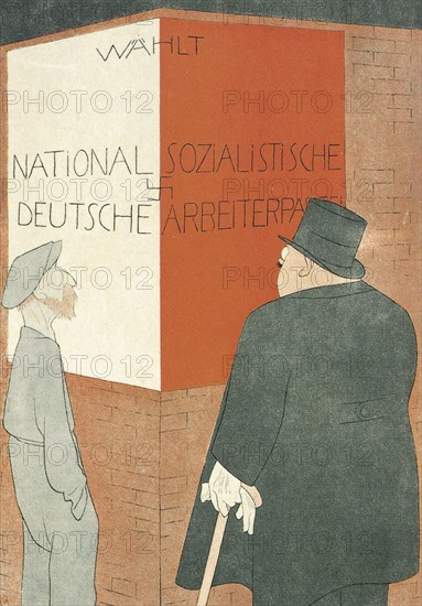 Caricature parue lors des élections au Reichstag en Allemagne (1932)