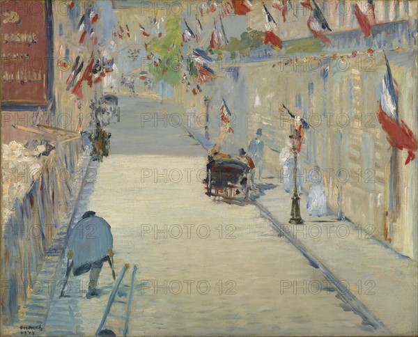 Manet, The Rue Mosnier with Flags