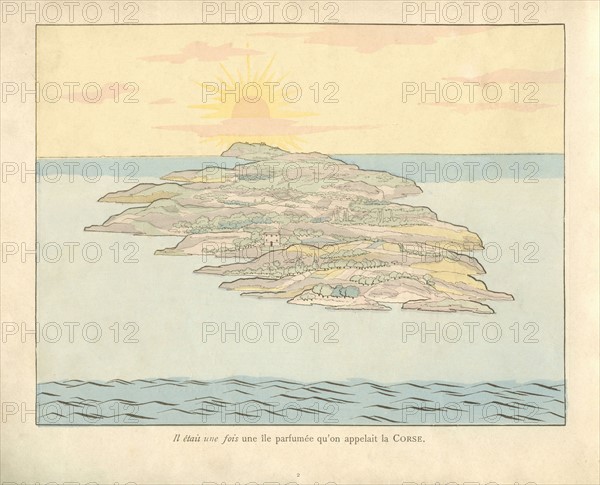 A book for children: view over Corsica, Napoléon's birthplace