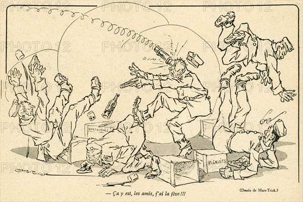 Dessin humoristique paru dans La Baïonnette n°27 du 6 janvier 1916