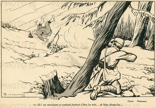 Dessin humoristique paru dans La Baïonnette n°27 du 6 janvier 1916