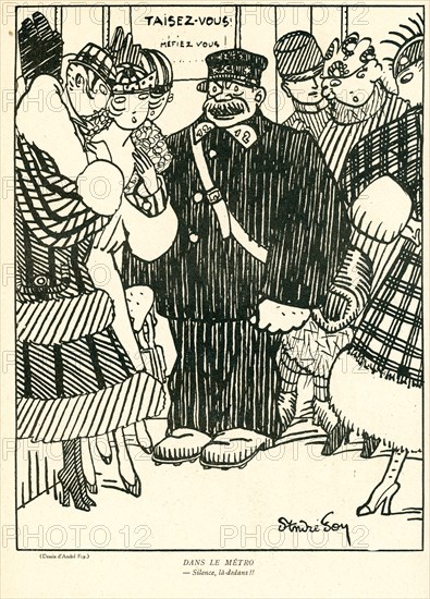 Drawing on published in La Baïonnette in 1916