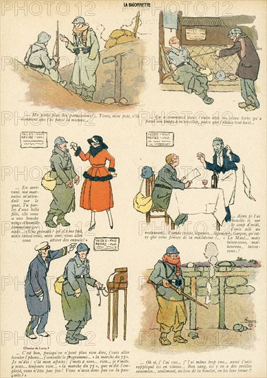 Drawing on published in La Baïonnette in 1916