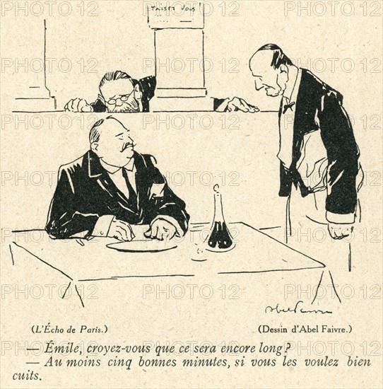 Dessin humoristique paru dans La Baïonnette n°28 du 13 janvier 1916