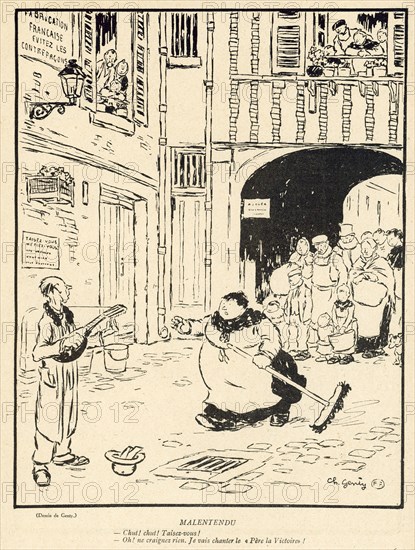 Dessin humoristique paru dans La Baïonnette n°28 du 13 janvier 1916