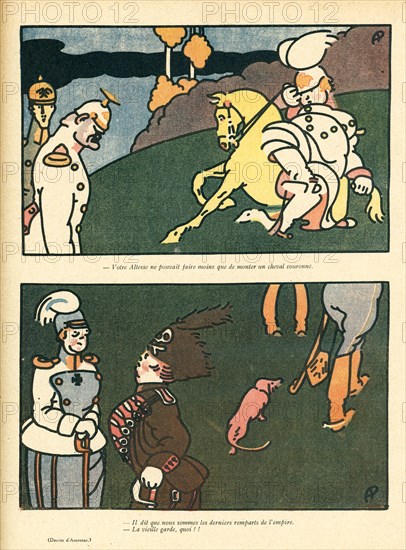 Dessin humoristique paru dans La Baïonnette n°29 du 20 janvier 1916