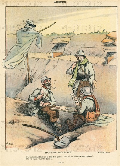 Dessin humoristique paru dans La Baïonnette n°30 du 27 janvier 1916