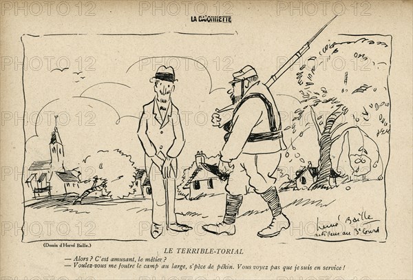 Dessin humoristique paru dans La Baïonnette n°30 du 27 janvier 1916