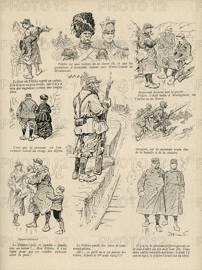 Drawing on published in La Baïonnette in 1916