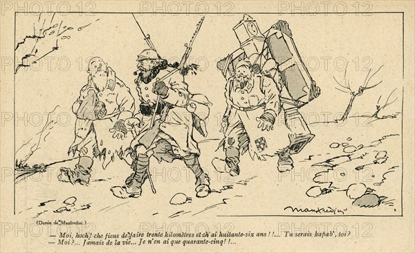 Dessin humoristique paru dans La Baïonnette n°30 du 27 janvier 1916