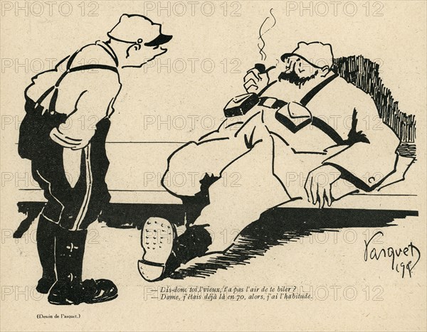 Drawing on published in La Baïonnette in 1916