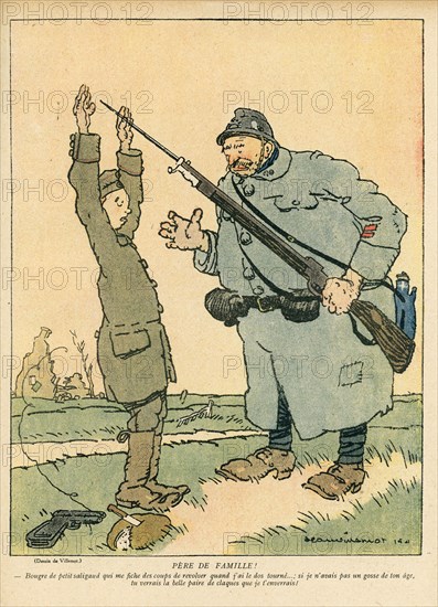 Dessin humoristique paru dans La Baïonnette n°30 du 27 janvier 1916