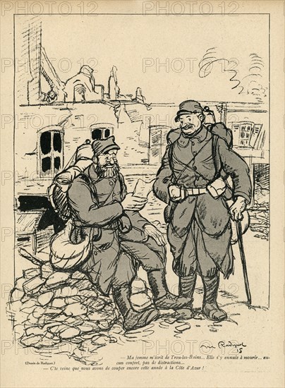 Dessin humoristique paru dans La Baïonnette n°30 du 27 janvier 1916