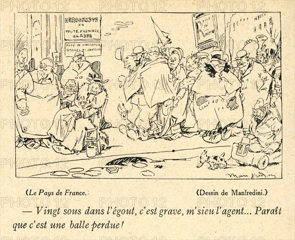 Dessin humoristique paru dans La Baïonnette n°31 du 3 février 1916