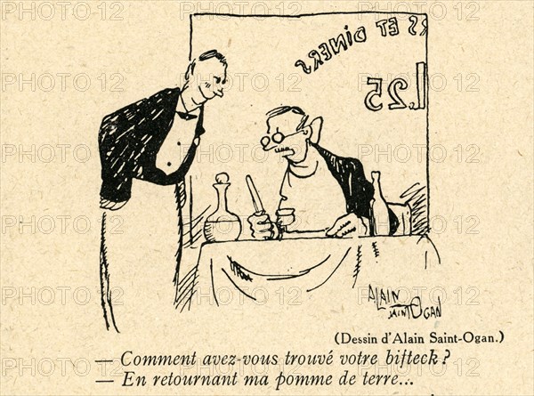 Dessin humoristique paru dans La Baïonnette n°31 du 3 février 1916