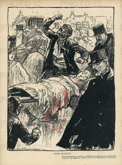 Dessin paru dans La Baïonnette n°32 du 10 février 1916