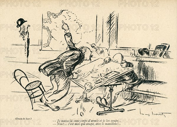 Dessin humoristique paru dans La Baïonnette n°33 du 17 février 1916