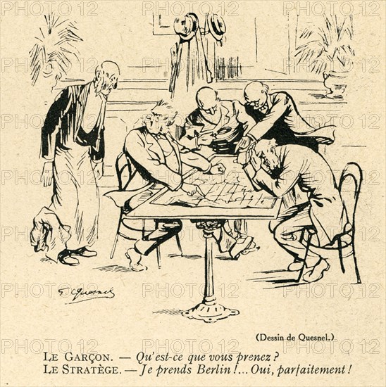 Dessin humoristique paru dans La Baïonnette n°33 du 17 février 1916