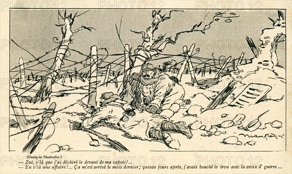 Dessin humoristique paru dans La Baïonnette n°33 du 17 février 1916