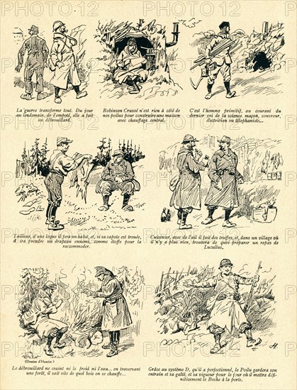 Drawing on published in La Baïonnette in 1916