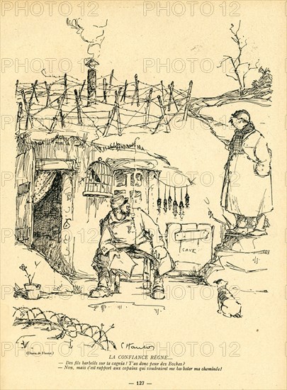 Drawing on published in La Baïonnette in 1916