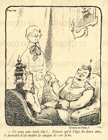 Dessin humoristique paru dans La Baïonnette n°35 du 2 mars 1916