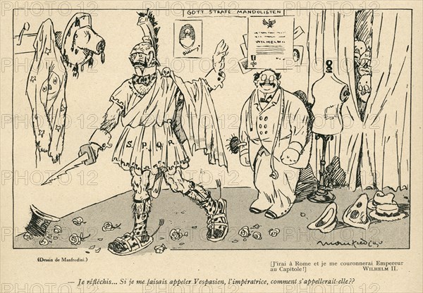 Dessin humoristique paru dans La Baïonnette n°36 du 9 mars 1916