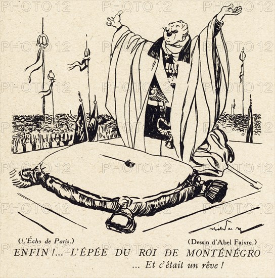 Dessin humoristique paru dans La Baïonnette n°36 du 9 mars 1916