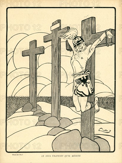 Dessin humoristique paru dans La Baïonnette n°36 du 9 mars 1916