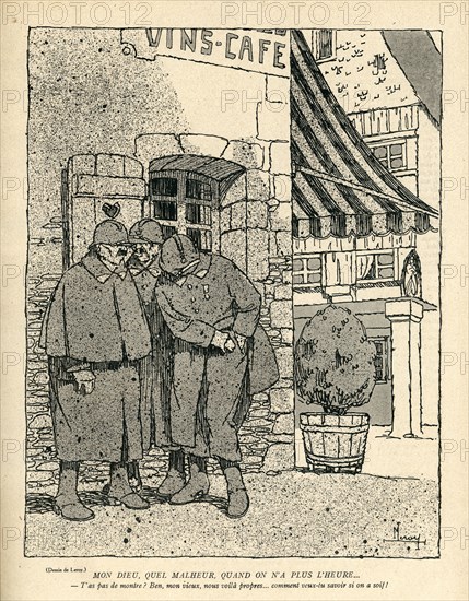 Dessin humoristique paru dans La Baïonnette n°37 du 16 mars 1916