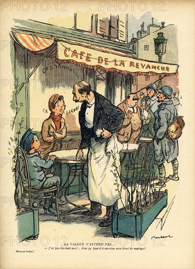 Drawing on published in La Baïonnette in 1916