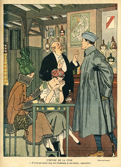 Dessin humoristique paru dans La Baïonnette n°37 du 16 mars 1916