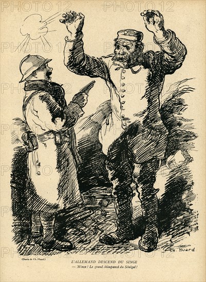 Dessin humoristique paru dans La Baïonnette n°38 du 23 mars 1916