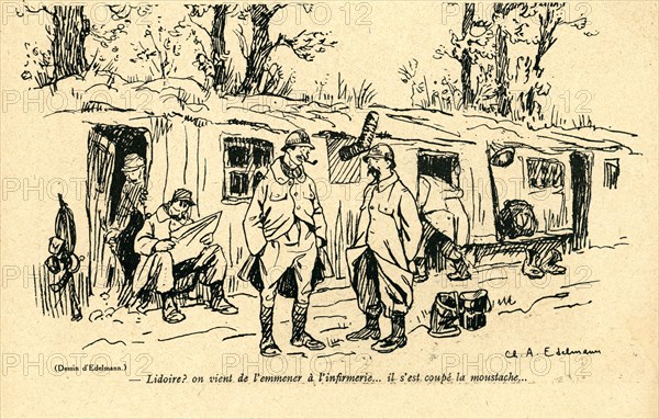 Dessin humoristique paru dans La Baïonnette n°38 du 23 mars 1916