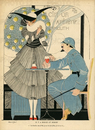 Drawing on published in La Baïonnette in 1916