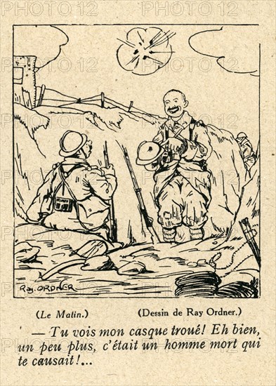 Dessin humoristique paru dans La Baïonnette n°38 du 23 mars 1916