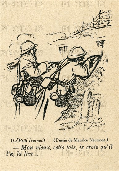 Dessin humoristique paru dans La Baïonnette n°38 du 23 mars 1916